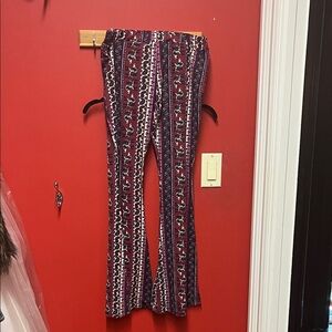 Vintage Havana Burgundy and White Flare Pants